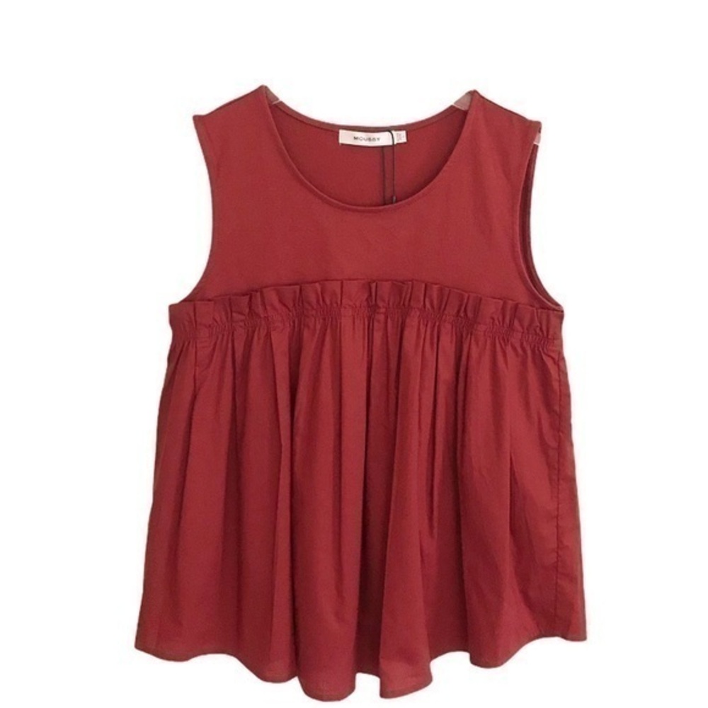 Moussy Burgundy Layered Babydoll Tank Top Size 1/S